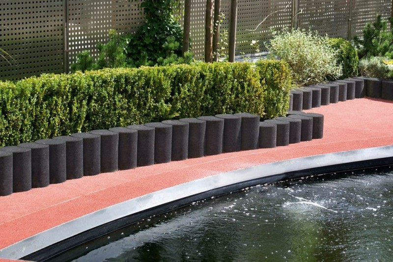 Elemente aus Gummigranulat für Garten und Terrasse